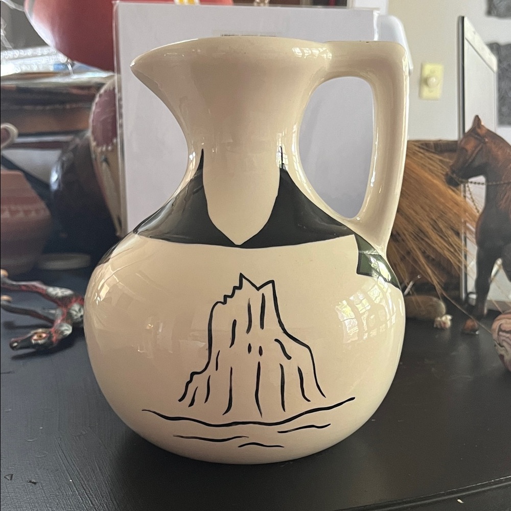 Hand made pitcher signed J Kuebler Ute tribe